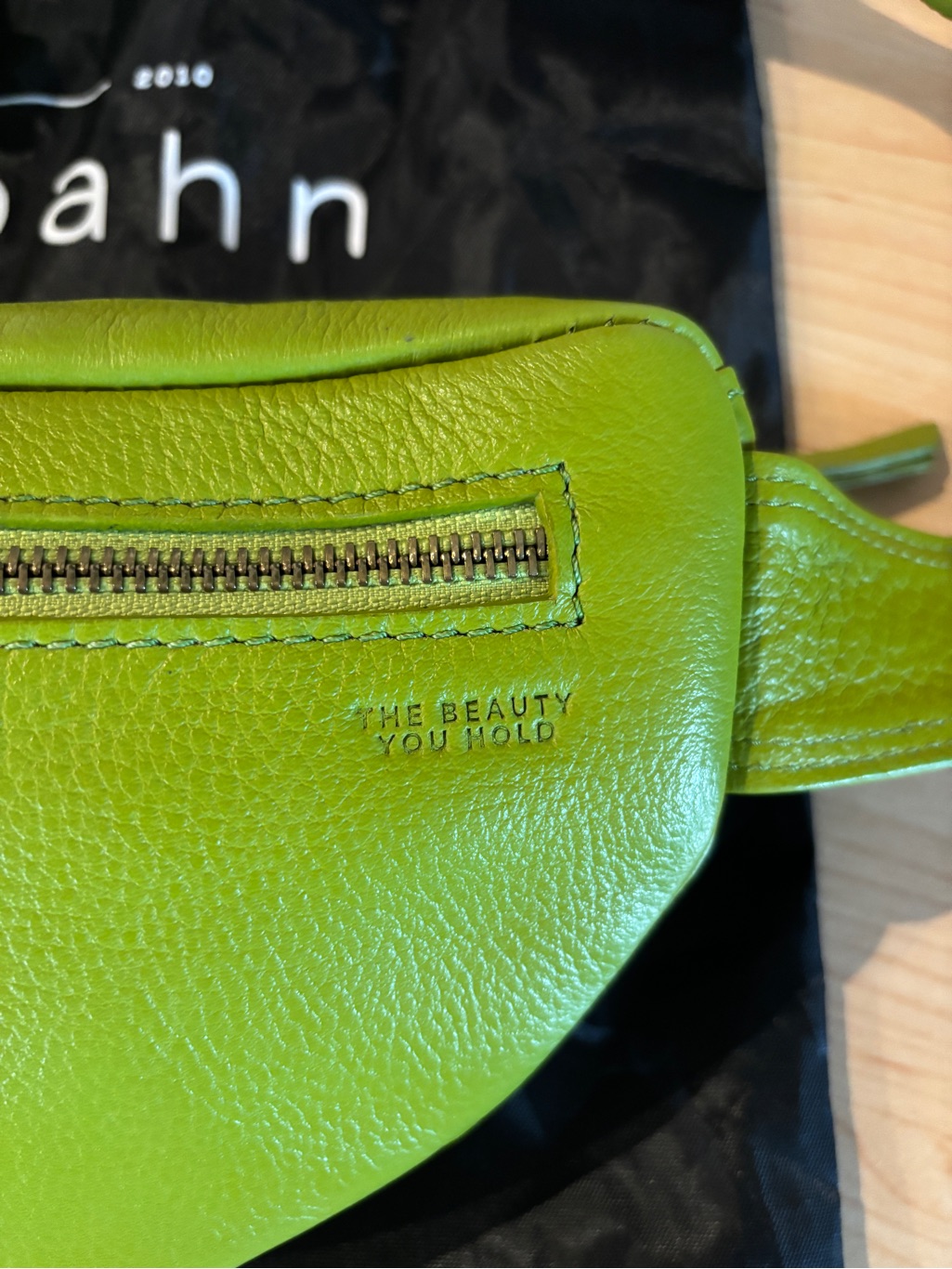 Green Leather Mini Crossbody Belt Bag By Sapahn — image 3 of 8